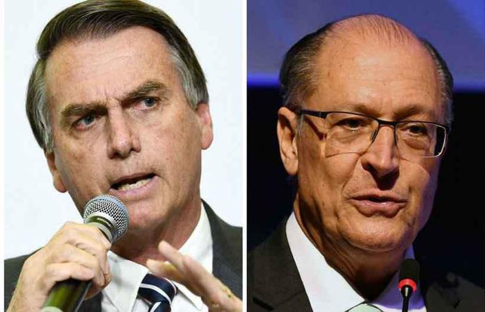 Bolsonaro e Alckimin so adversrios diretos na disputa por uma vaga no segundo turno este ano. Fotos: AFP