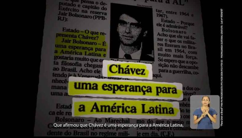 Programa relembra elogio de Bolsonaro a Chvez. Foto: Reproduo/TV