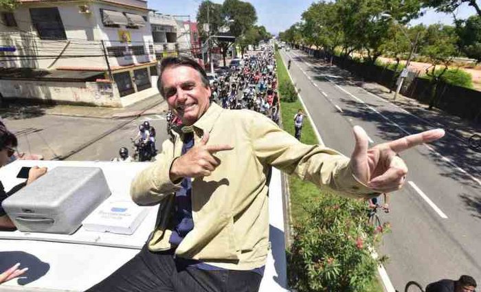 Bolsonaro lidera as pesquisas e tem, em seu discurso, de que "bandido bom  bandido morto" . Crdito: Arquivopessoal/Bolsonaro