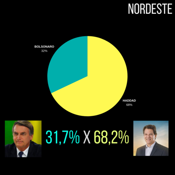 Haddad vence Bolsonaro no Nordeste com mais que o dobro de votos |  Política: Diario de Pernambuco