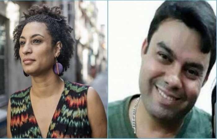 Marielle Franco e Anderson Gomes foram mortos no dia 14 de maro deste ano com quatro tiros na cabea e trs nas costas, respectivamente. Fotos: Reproduo/Facebook