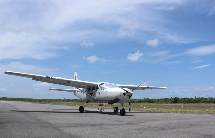 A aeronave Caravan C208A veio de So Paulo e tem capacidade para levar at 15 paraquedistas em um nico voo.  Foto: Jefferson Belarmino/Cortesia