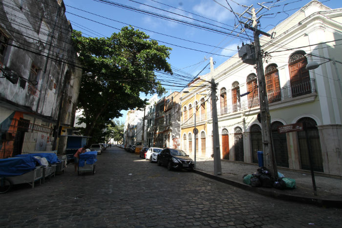 A Rua Domingos Jos Martins abrigou a primeira senzala urbana do Brasil e chamava-se Rua da Senzala. Foto: Peu Ricardo/DP.