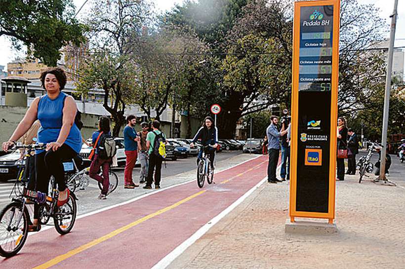Para a Abraciclo, ampliao de ciclofaixas nas grandes cidades brasileiras contribuiu para crescimento nas vendas. Foto: Cristina Horta/EM/D.A Press 