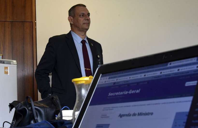 O general Otvio Santana do Rgo Barros, porta-voz do governo de Jair Bolsonaro, no comit de imprensa do Palcio do Planalto. Foto: Ed Alves/CB/D.A Press