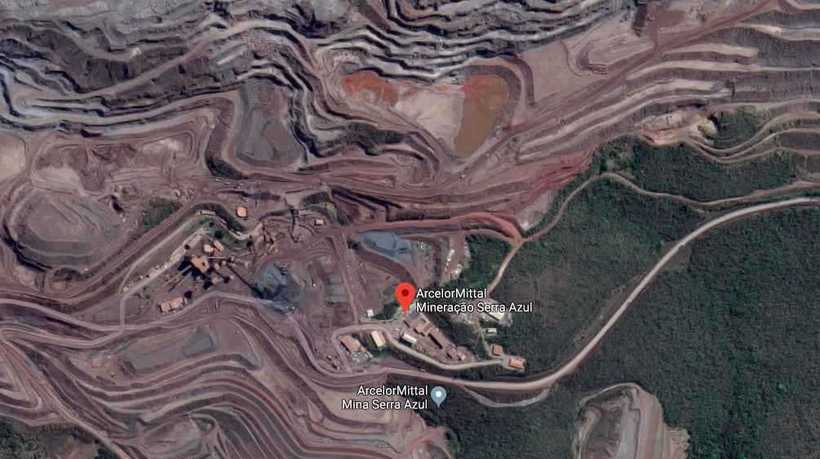  (Segundo tenente-coronel da Defesa Civil, barragem da Arcelor Mittal foi elevada ao nvel 2 de risco e 50 pessoas foram levadas para hotis. Foto: Reproduo/Google Maps)