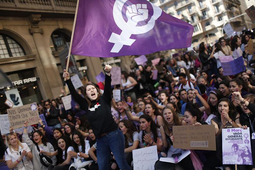 Em Madri est prevista a maior manifestao do pas com o objetivo de obter o histrico xito do ano passado, quando milhes de pessoas participaram em uma indita greve feminista nas passeatas de 8 de Maro na Espanha. Foto: Pau Barrena / AFP