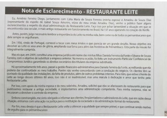 Nota de esclarecimento foi veiculada em veículos de comunicação do estado. Foto: Reprodução. Nota de esclarecimento foi veiculada em veículos de comunicação do estado. Foto: Reprodução.
