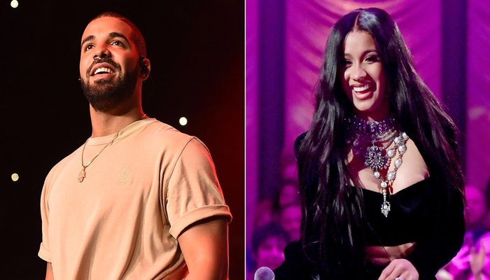 O rapper Drake e a cantora Cardi B foram os destaques da noite como os mais premiados. Fotos: Divulgao