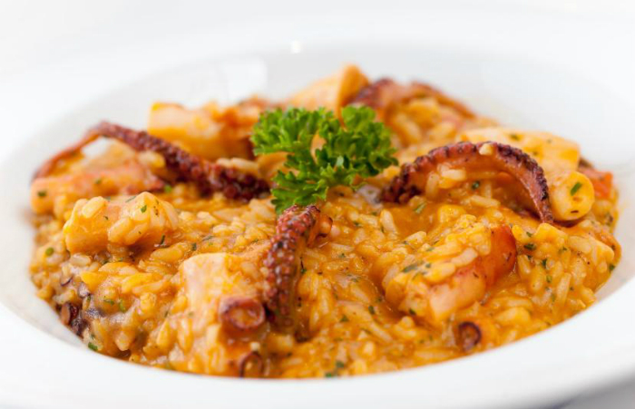 Il Pastifcio Risotto di polipo e gamberi. Foto: Restaurant Week/Divulgao