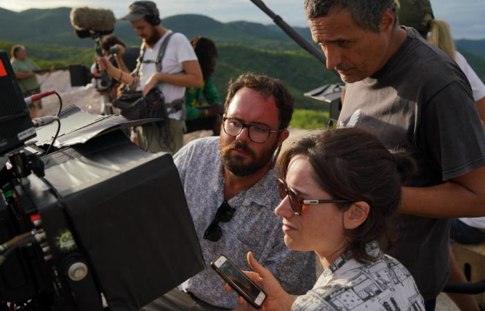 Diretores e produtora Emilie Lesclaux. Foto: Victor Jucá/Divulgação