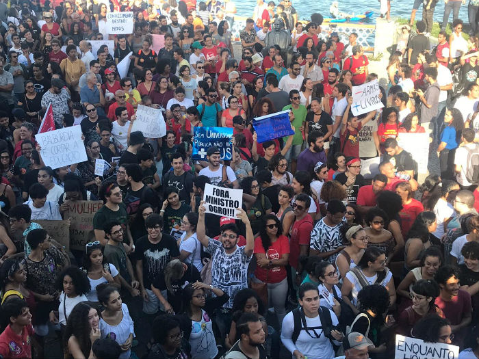 No Recife, ato teve concentração na Rua da Aurora. Foto: Samuel Calado/Esp.DP.