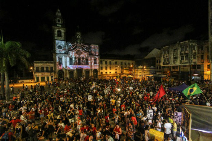 Caminhada no Recife aconteceu até o Pátio do Carmo. Foto: Bruna Costa/Esp.DP.