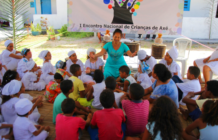 I Encontro Nacional de Crianas de Ax no Terreiro Ax Talabi, em abril de 2017. Foto: Rennan Peixe/Divulgao 