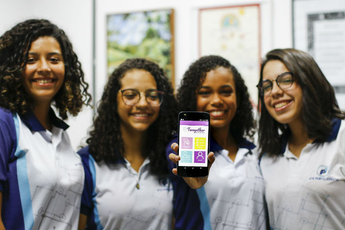 O Technovation Challenge é a maior competição mundial para meninas do ensino fundamental e médio no segmento de tecnologia. Foto: Marlon Diego/Divulgação.