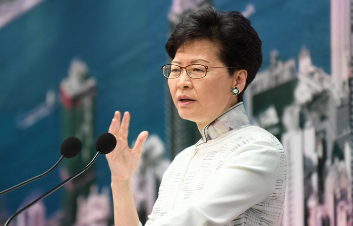 Chefe do Executivo de Hong Kong, Carrie Lam. Foto: Anthony WALLACE / AFP