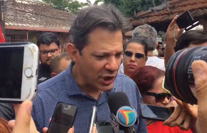 Fernando Haddad criticou as queimadas na Amaznia, os bloqueios na educao e o procurador Deltan Dallagnol. Foto: Andr Santa Rosa/DP