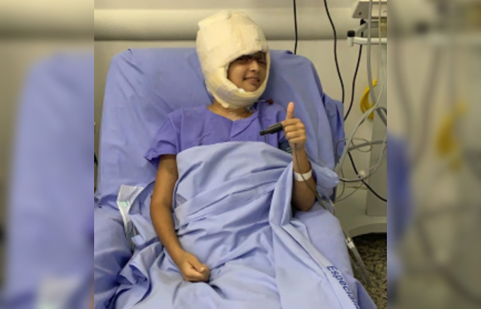 Cirurgia para cobrir calota craniana foi realizada dia 26 de agosto - Divulgao/HERP