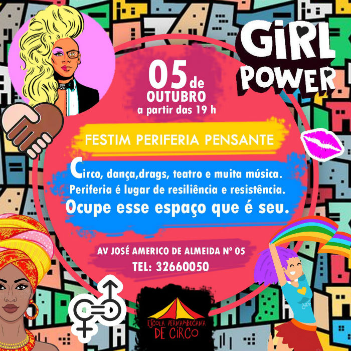 Festim Periferia Pensante acontece no dia 5 de setembro, das 19h s 23h, na sede da Escola, Macaxeira. Divulgao