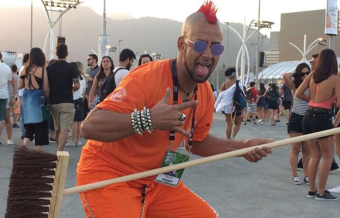 Gari rockeiro no Rock in Rio em 2017 - Foto: Reproduo/Redes sociais. 