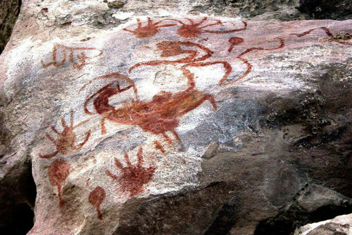 Pintura rupestre dos sítios arqueológicos do Parque Estadual de Monte Alegre. Foto: Iphan/Divulgação.
