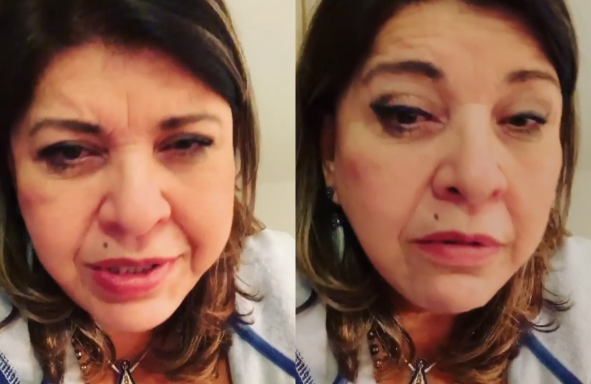 Em vídeos no Stories, Miranda disse que conhece muitos médicos em São Paulo e, por isso, decidiu levar o seu apoio para o cantor, mas foi barrada pelo segurança (Foto: Reprodução/Instagram. ) Em vídeos no Stories, Miranda disse que conhece muitos médicos em São Paulo e, por isso, decidiu levar o seu apoio para o cantor, mas foi barrada pelo segurança (Foto: Reprodução/Instagram. )