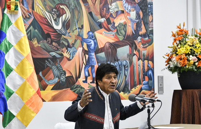O presidente Evo Morales venceu as eleies gerais realizadas na Bolvia com 47,8% dos votos. (Foto: Aizar Raldes/AFP
)