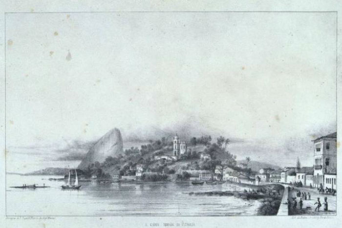'A Glória Tomada da Estrada', gravura do suíço Louis Buvelot. (Foto: Reprodução.) 'A Glória Tomada da Estrada', gravura do suíço Louis Buvelot. (Foto: Reprodução.)
