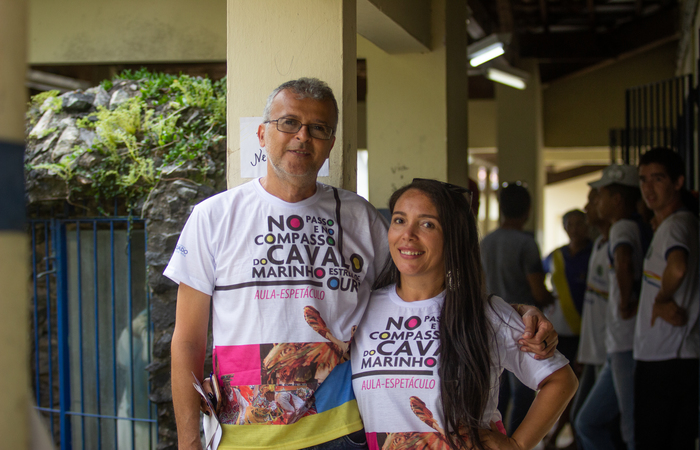 Mariluce Felix dos Santos (gestora) e Joseilson Marcelino (educador de apoio) da Escola Estadual Jlio Correia, em Condado. Foto: Samuel Calado/DP