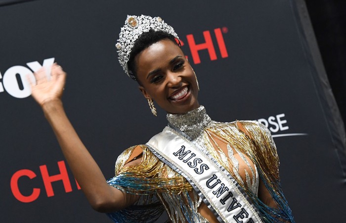 A Miss Universo 2019 Zozibini Tunzi, da África do Sul. (Foto: Valerie Macon/AFP)
