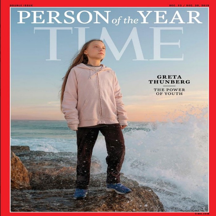 Ativista Greta Thunberg  escolhida a 'Pessoa do Ano' pela revista Time. (Foto: Reproduo/Revista Time
)