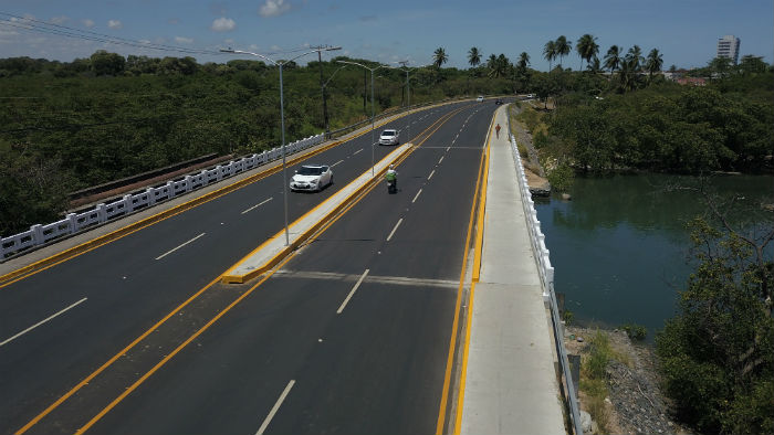 As obras da ponte do Janga comearam oficialmente em janeiro de 2016. (Foto: Prefeitura do Paulista/Divulgao.)