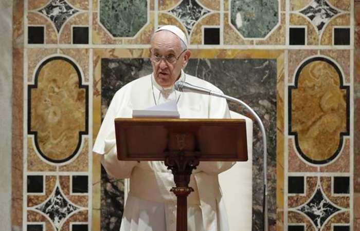 O líder da Igreja Católica aproveitou a oportunidade para agradecer à Jordânia e ao Líbano. (Foto: Remo Casilli/POOL/AFP
)