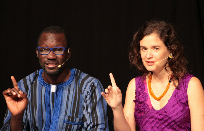 Franois Bamba e Laura Tamiana.  (Foto: Sesc Osasco/Divulgao)