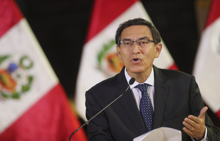 O presidente Martín Vizcarra dissolveu o parlamento em setembro de 2019 (Foto: Juan Pablo Azabache/AFP)