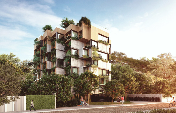 Edifcio CO-Haut, em construo no Poo da Panela, Zona Norte do Recife, com proposta de verde no prdio e jardins (Crdito: Haut/Divulgao)