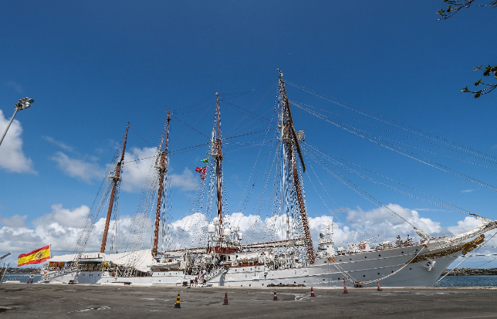 O navio-escola Juan Sebástian de Elcano foi construído em 1928, na cidade espanhola de Cádiz. (Foto: Tarciso Augusto/Esp. DP.)