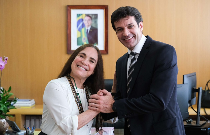 Regina j esteve reunida com o ministro Marcelo lvaro Antnio, para conhecer melhor a secretaria. (Foto: Roberto Castro/MTur.)