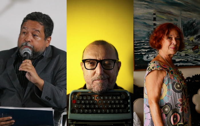 Mário Hélio, Xico Sá e Katia Mesel são alguns nomes que assinam textos na publicação. (Tarciso Augusto/DP, Daniel Marenco/Divulgação e Thalyta Tavares/DP) Mário Hélio, Xico Sá e Katia Mesel são alguns nomes que assinam textos na publicação. (Tarciso Augusto/DP, Daniel Marenco/Divulgação e Thalyta Tavares/DP)