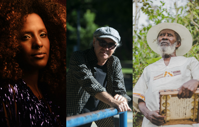 Gabi da Pele Preta, Geraldo Maia e Mestre Zé Negão. (Foto: Flora Negri, Teresa Maia e Rennan Peixe/Divulgação) Gabi da Pele Preta, Geraldo Maia e Mestre Zé Negão. (Foto: Flora Negri, Teresa Maia e Rennan Peixe/Divulgação)