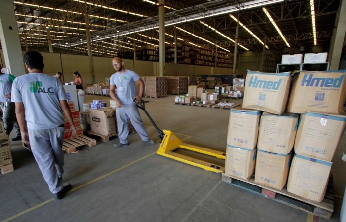 Insumos hospitalares em Centro de Logstica (Foto: Secretria de Sade/Divulgao)