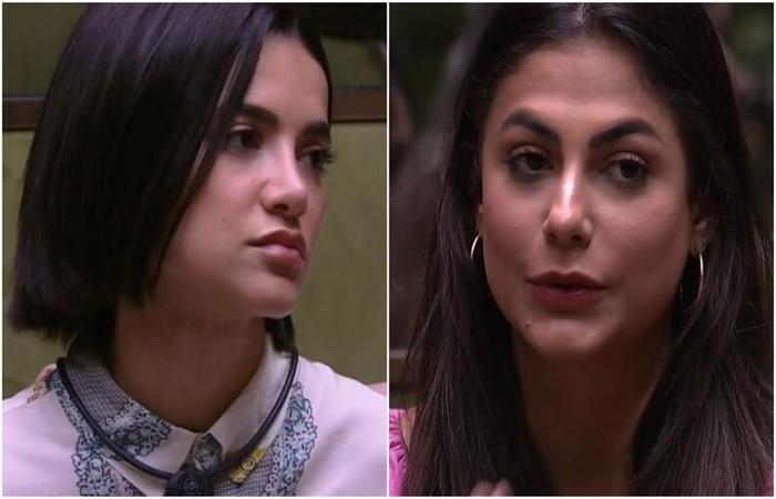 Manu chorou e chegou a entrar no confessionário para pedir pra sair do programa após desentendimento com Mari (Foto: Reprodução/Globoplay) Manu chorou e chegou a entrar no confessionário para pedir pra sair do programa após desentendimento com Mari (Foto: Reprodução/Globoplay)