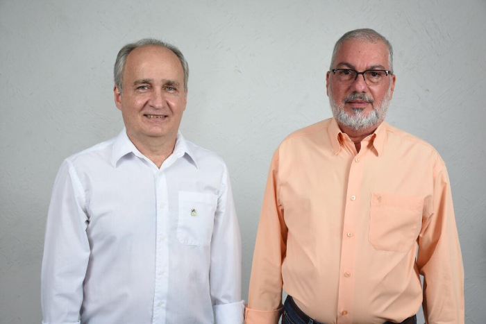 Os professores Marcelo Brito Carneiro Leo e Gabriel Rivas foram eleitos reitor e vice-reitor, respectivamente, com mais de 85% dos votos. (Foto: UFRPE/Divulgao)