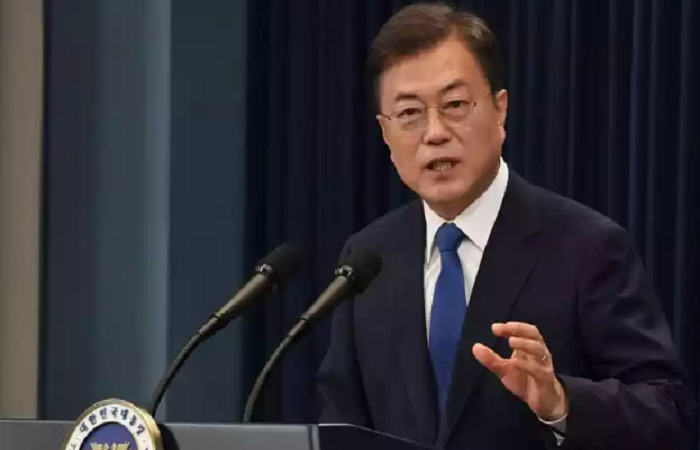 Moon Jae-in pediu para que os coreanos não se descuidem (Foto: AFP / POOL / KIM Min-Hee.) Moon Jae-in pediu para que os coreanos não se descuidem (Foto: AFP / POOL / KIM Min-Hee.)