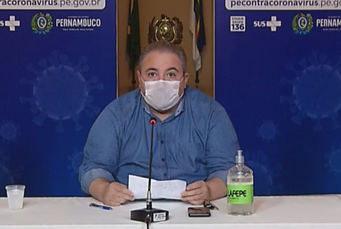 Coletiva virtual do Governo de Pernambuco (Foto: YouTube/Reproduo)