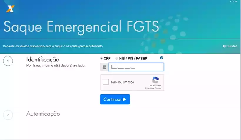 Área do site da Caixa onde o trabalhador pode informar que não deseja fazer o saque emergencial do FGTS (Foto: Reprodução) Área do site da Caixa onde o trabalhador pode informar que não deseja fazer o saque emergencial do FGTS (Foto: Reprodução)