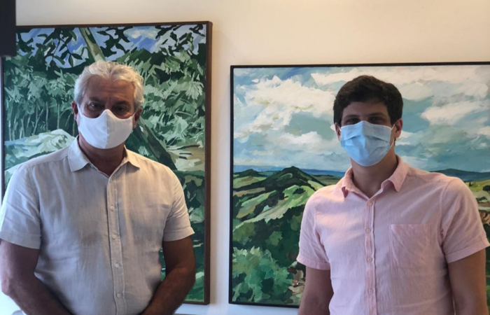  (João Campos e o presidente estadual do PV, Jorge Carreiro. Foto: Divulgação)