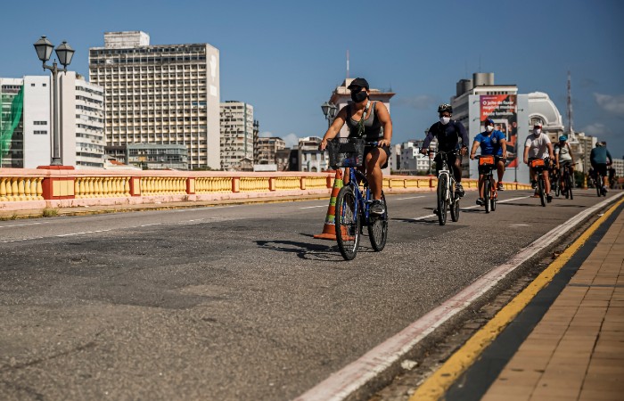 Ameciclo reivindica que estrutura da Ciclofaixa de Turismo e Lazer funcione todos os dias  (Foto: Andra Rego Barros / PCR)