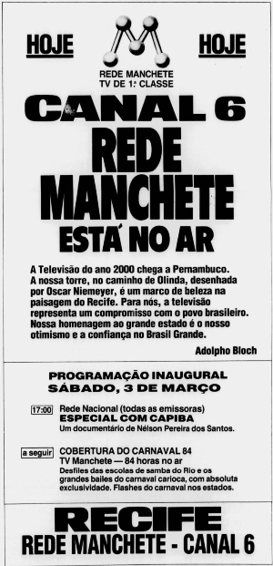  (Anncio de lanamento na edio de 03/03/1984 do Diario.)