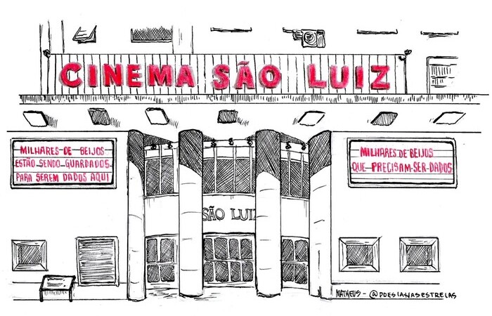 Fachada do Cinema So Luiz (Foto: @poesianasestrelas/Divulgao)